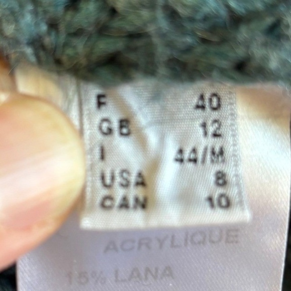 Ottod'Ame Teal Alpaca Wool Blend Ribbed Open Cardigan Duster Sweater US 8 - Picture 5 of 12